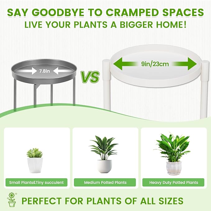 Plant Stand indoor outdoor-3 Tier black Tall Metal Flower Pot Holder 9in Wide Potted Display Rack - Heavy Duty Corner Plant Shelf for Patio Garden Balcony Living Bedroom Room