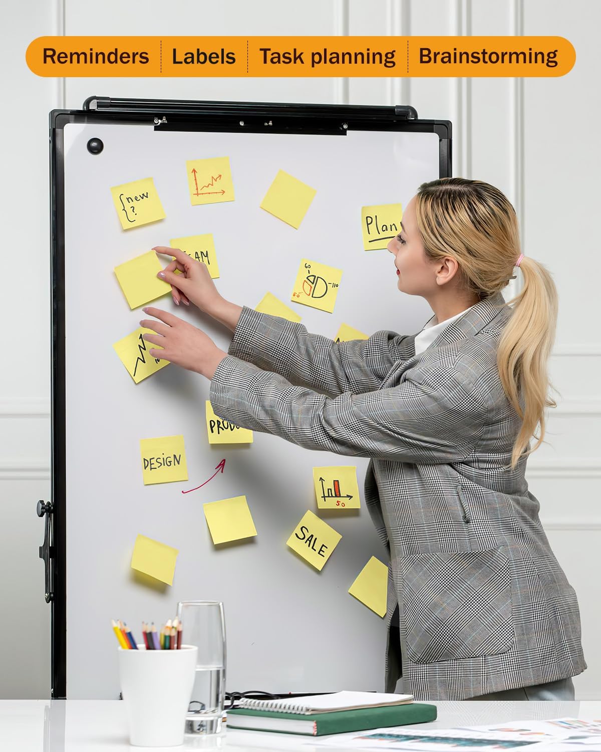 Skiennix Sticky Notes - 3x3 Yellow Self-Stick Memo Pads | 3600 Sheets in 48 Pads for Office & School