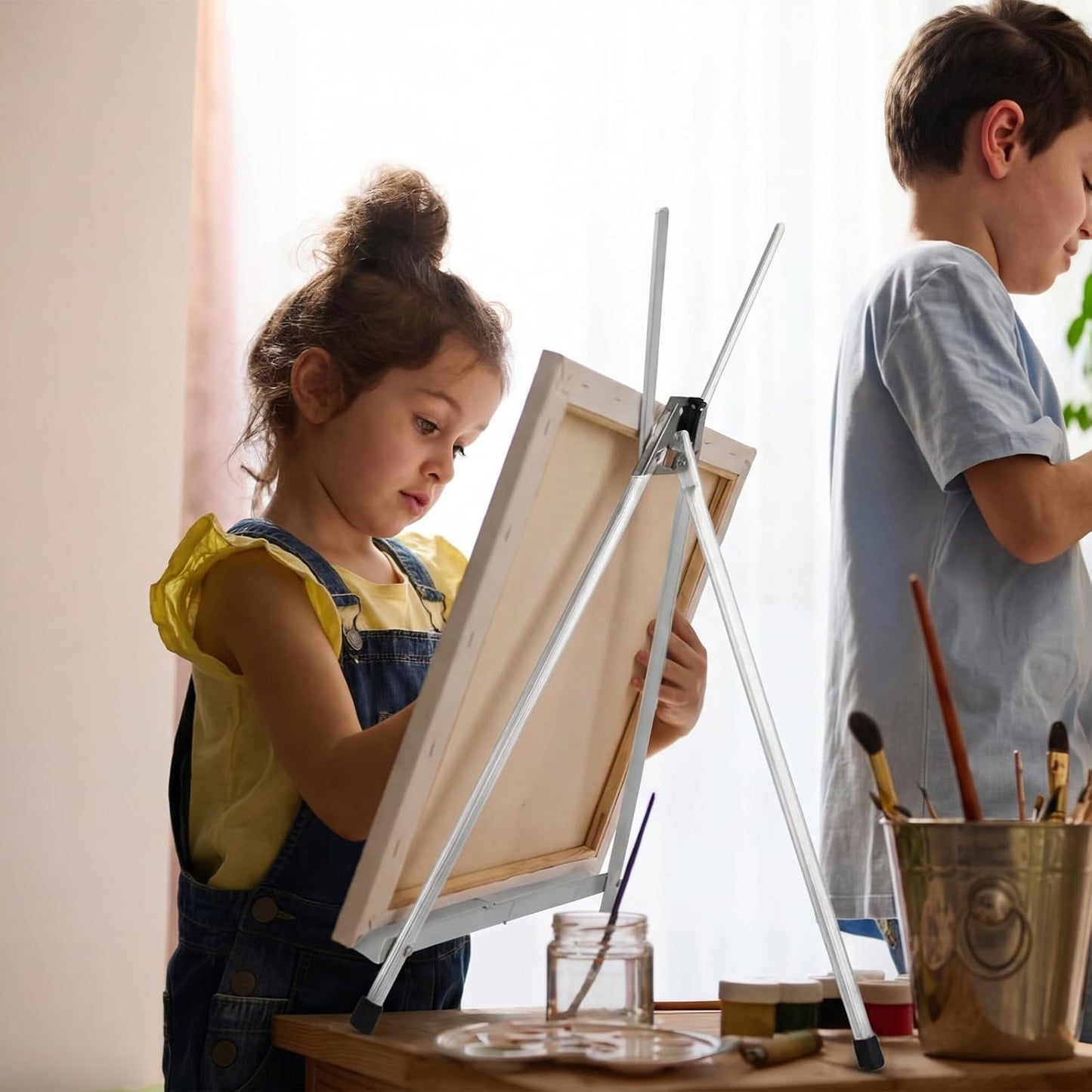 Zonon Adjustable Aluminum Tabletop Display Easel - 6 Pcs, 15'' to 21'' for Painting & Art