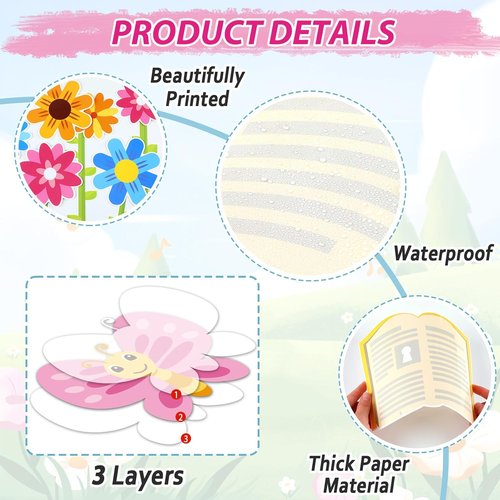 Gisgfim Spring Reading Bulletin Board Decorations Set - Butterflies & Flowers Cutouts for Classroom Decor