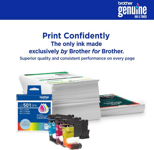 Brother Genuine LC501XL2PK High Yield Black Ink Cartridges - Twin Pack for Work Smart Printers