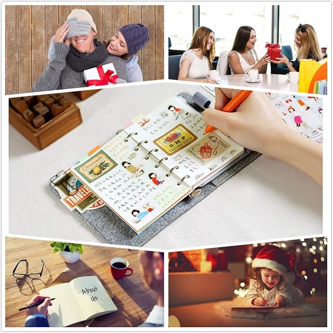 A7 Planner Refill,4 Pcs per Set, Dot Mattrix Paper, with Label Stickers Gift,Mini Binder Refills for 6 Ring Mini Planners,6 hole/100gsm Thick Paper/4.84 x 3.23'', Harphia