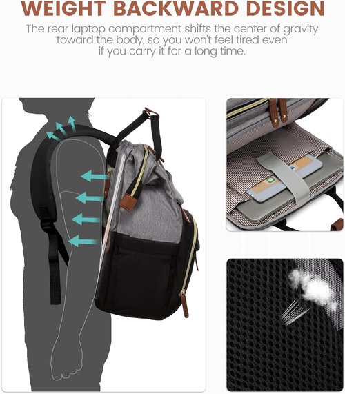 LOVEVOOK Laptop Backpack - 15.6'' Waterproof Travel Bag for Women | Stylish Teacher & Nurse Purse