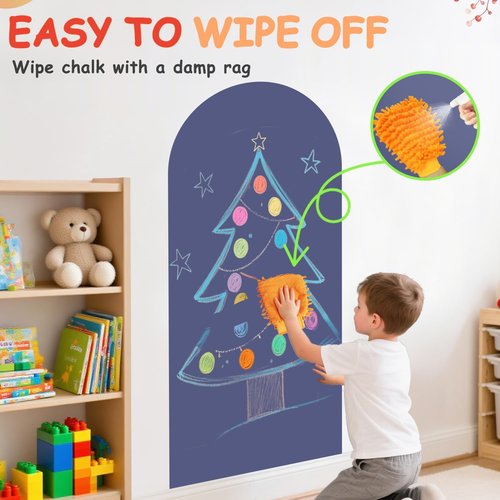 Arch Magnetic Chalkboard Wall Decal - 39.3x17.5 Inch Peel and Stick Self-Adhesive Magnet for Home Office & Playroom
