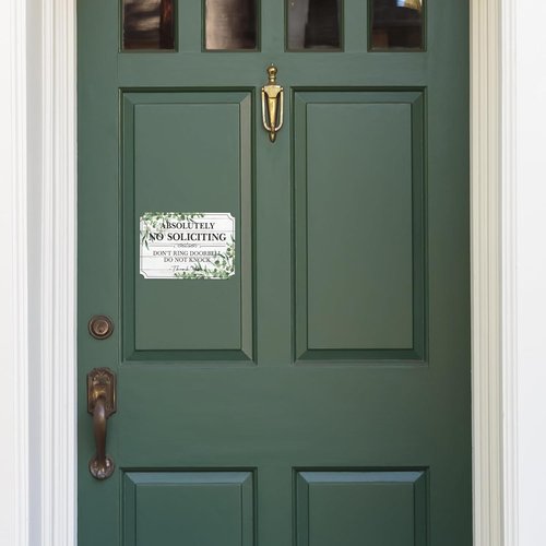 Regine Switzerland No Soliciting Sign - Elegant Self-Adhesive Door Sticker | 5.9" x 3.9" for Home & Office