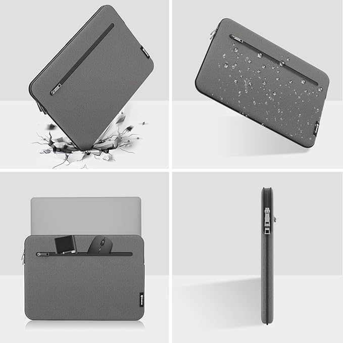 Smatree SlimPro Laptop Sleeve Case for 14 inch HP Spectre x360 2-in-1, for 14 inch HP Chromebook x360, Laptop Case with Swift-access Accessory Pocket, Patented Super-Corner Design, Light Grey (S413LG)
