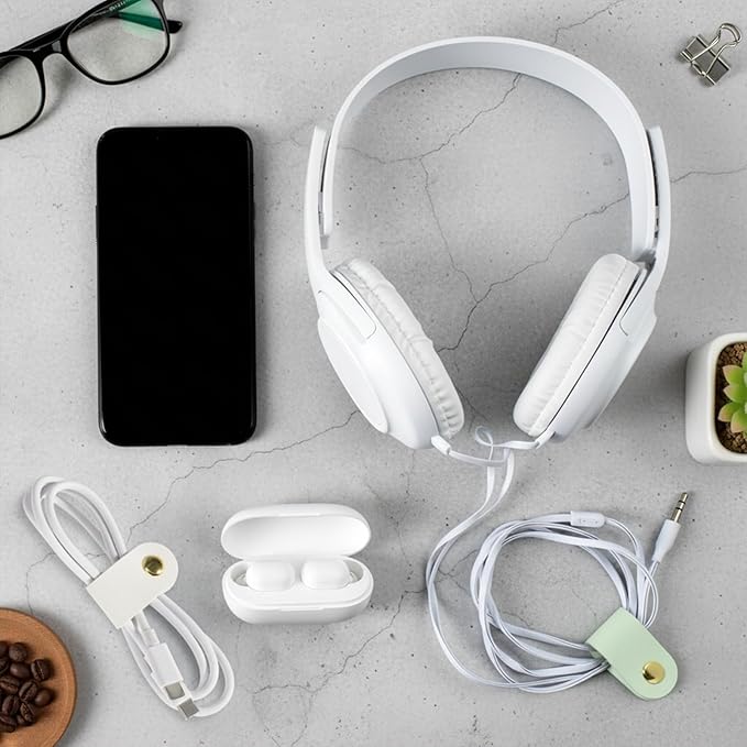 6 Pack PU Leather Cord Organizer, Reusable Cable Straps Clips Phone Cord Ties Charging Cords Power Cords Travel Organizer Earphone USB Holder Snap Closure Multipurpose Cable Management Clips
