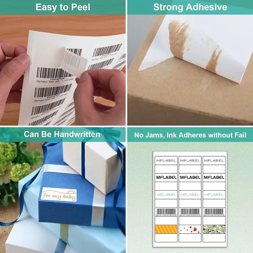 MFLABEL Address Labels - 1" x 2-5/8" White Shipping Labels for Inkjet/Laser Printers | 3000 Stickers (100 Sheets)