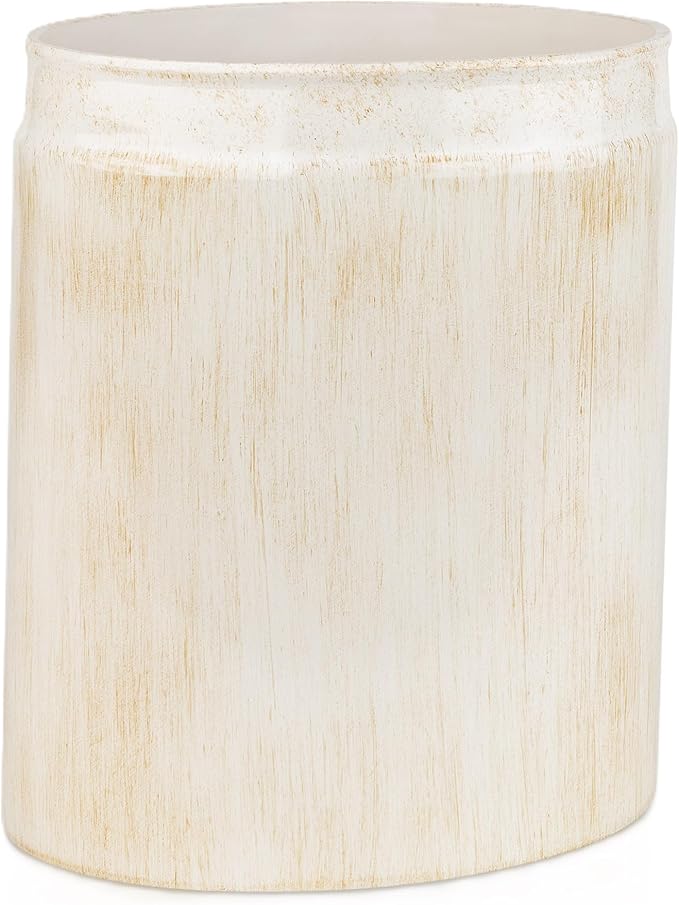 Creative Scents Rustic Luxe Small Bathroom Trash Can 1.53 Gal / 5.8L - Oval Bathroom Garbage Can Bin for Modern Farmhouse Decor - Small Waste Basket for Bathroom and Bedroom