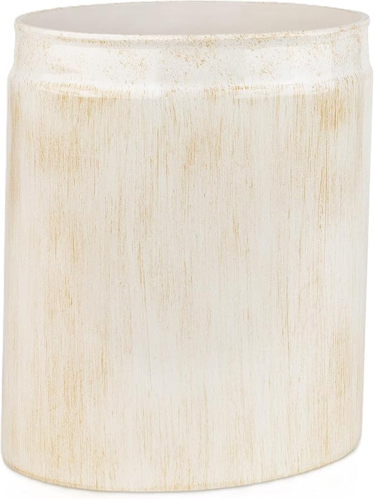 Creative Scents Rustic Luxe Small Bathroom Trash Can 1.53 Gal / 5.8L - Oval Bathroom Garbage Can Bin for Modern Farmhouse Decor - Small Waste Basket for Bathroom and Bedroom