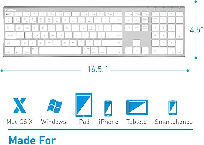 Macally Wireless Bluetooth Keyboard, Wireless Bluetooth Mouse, and a Sleek Laptop Stand, The