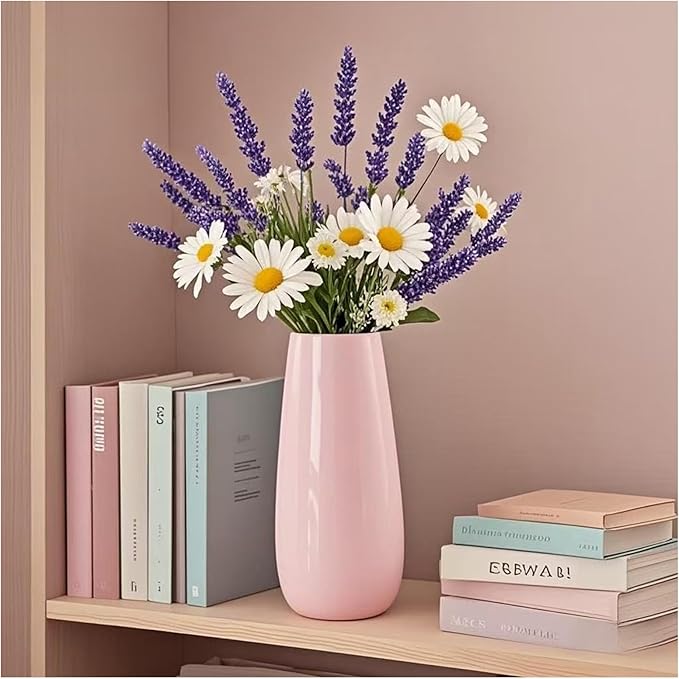 Pink Vase,Small Pink Flower Vase,Minimalist Decorative Ceramic Vases for Flowers,Perfect for Living Room,Shelf,Table,Bookshelf,Mantel and Entryway Decor
