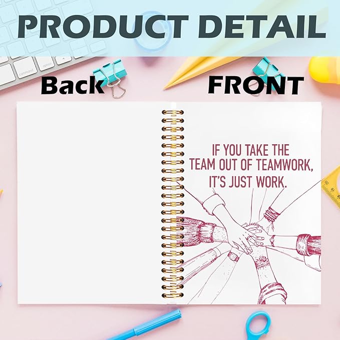 Yhtrg Welcome to the Team Gifts Spiral Notebooks, Gifts for Team Members at Work, Work Team Gifts for Employees, Journal Notebook for Women Men Coworkers, 5.5x8.3 Inch