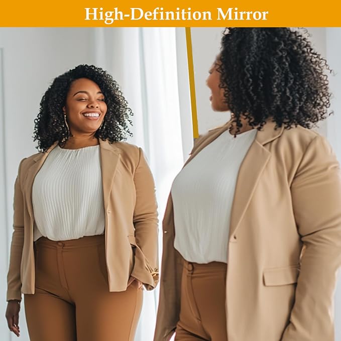 Dewfig Arched Full Length Mirror, 64"X21" Large Floor Mirror, Full Body Mirrors for Leaning or Hanging, Standing Mirrors for Bedroom, Living Room,Dressing Room, Aluminum Alloy Frame, Gold