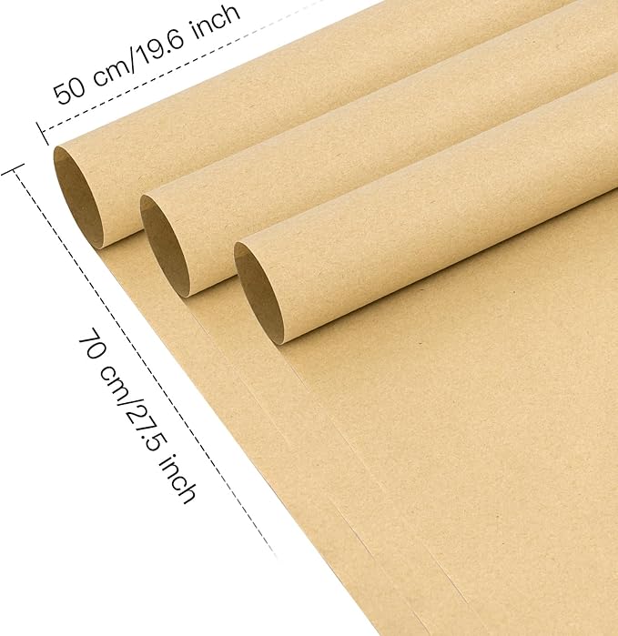 WRAPAHOLIC 20 Sheets Kraft Flower Wrapping Paper - 19.6 x 27.5 inch Solid Kraft Color Floral Bouquet Wrapping, Florist Supplies Packaging Paper for Wedding Birthday Gift DIY