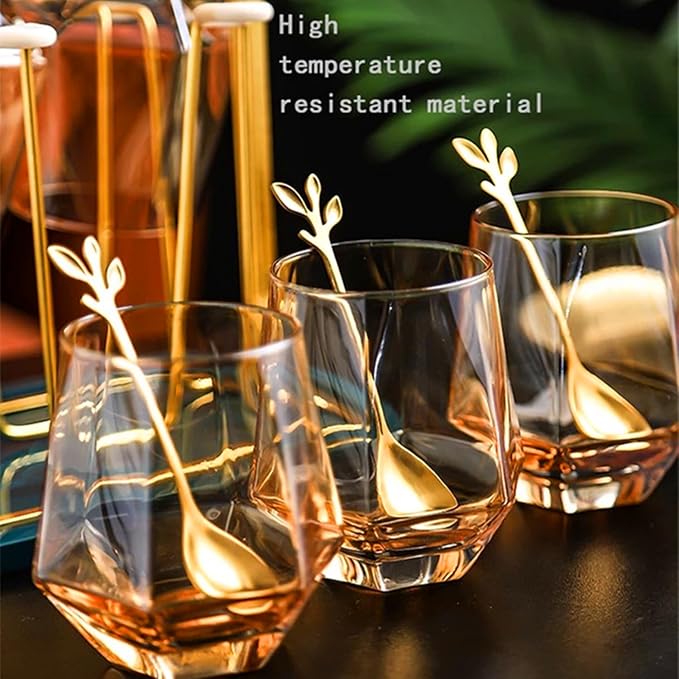 Wine Glasses Set Of 4,Stemless Diamond Shape 10 Oz Amber Christmas Glassware Dishwasher Safe, Spill-Proof Design For Red Wine, Cocktail, Whiskey, Bourbon, for Wine Lovers (Amber)