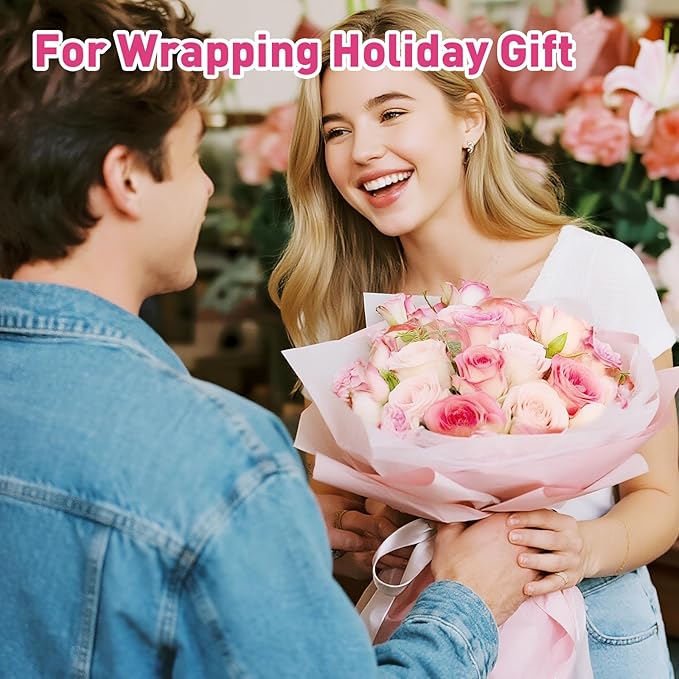 TUXIYA 200 Sheets Pink Tissue Papers for Gift Bags,14 x 20 Inch Mixed Pink Wrapping Tissue Paper Bulk for Gift Bags, Gift Wrap for Birthday Wedding Graduation DIY Crafts Holiday Flowers