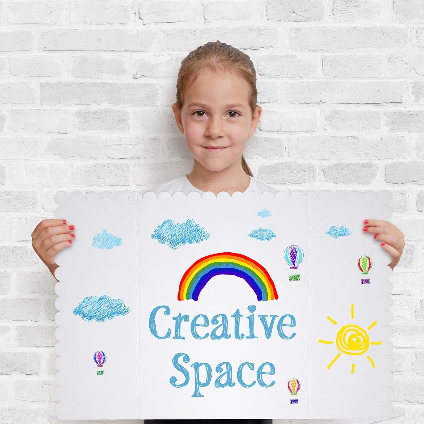 Trifold Poster Display Boards - 24 Pcs White 24 x 36 Inch for Science Fair & Photo Exhibitions