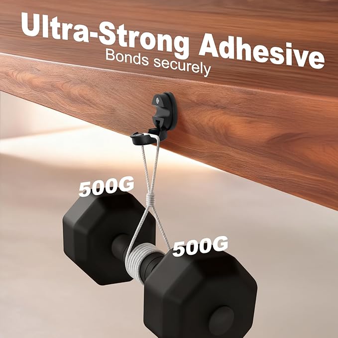 6 Pack Cord Organizer Magnetic Cable Clips, 360° Rotation Cable Clips - Adjustable Cord Holder for Nightstand, Adhesive Cable Management Cord Clips, Cable Holder & Charger Organizer（Black