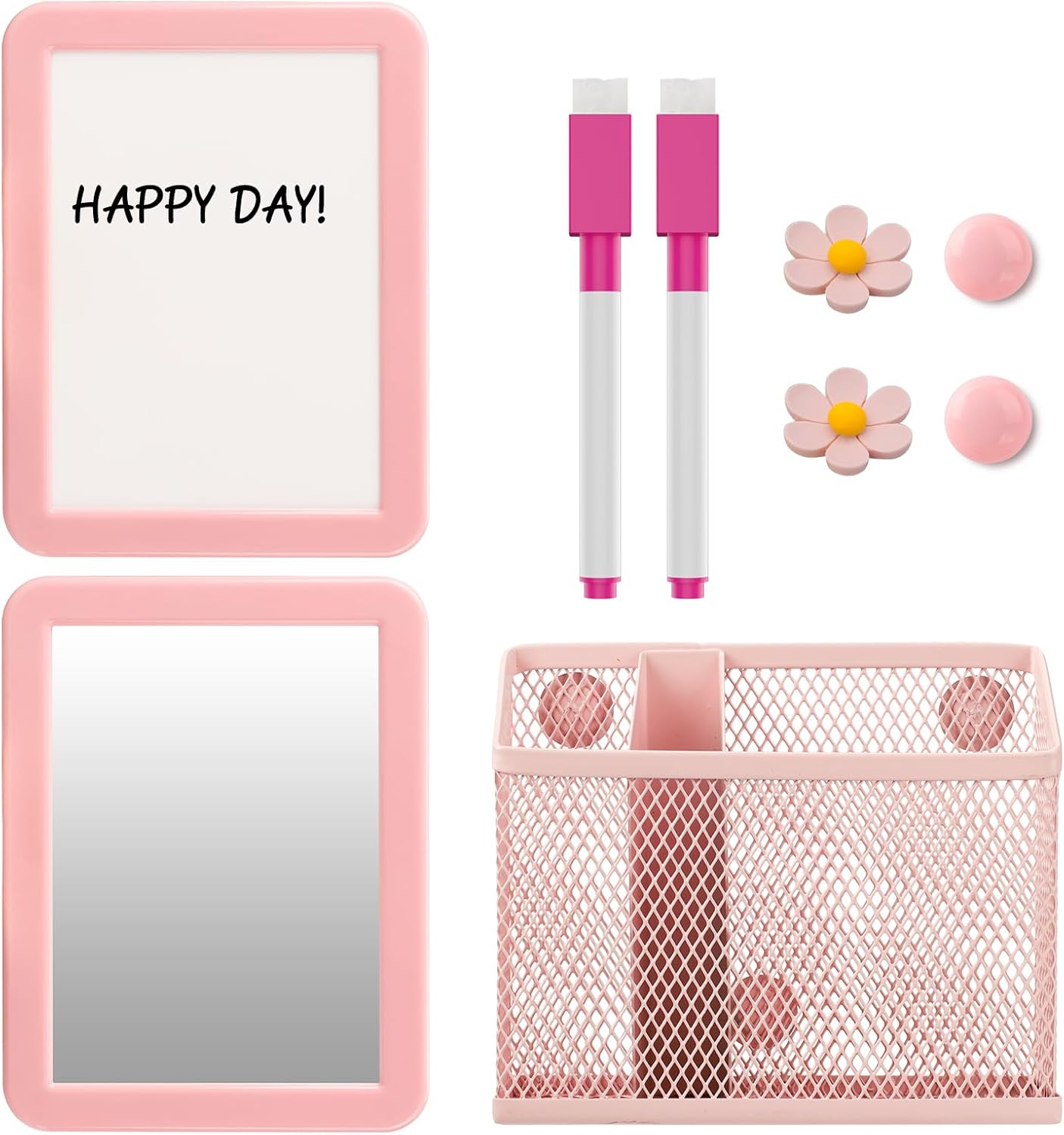 Skiennix Magnetic Girls Locker Accessories Set - Back to School Essentials | Pink Decor & Organizers