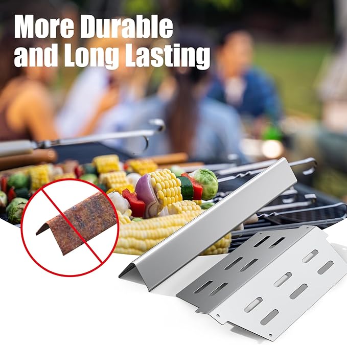 Genesis 300 Grill Parts for Weber Genesis 310 330 Series E330 E310 E320 S310 S320 S330 EP330 EP310 CEP-320 Grill Parts, SUS 304 Stainless Steel Flavorizer Bars and Heat Deflector for Weber 7622 7620"