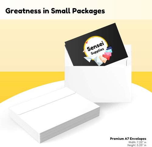 5x7 Envelopes by [Brand Name] - 110 White A7 Envelopes for Invitations - Perfect for Weddings & Events - Self-Seal Design