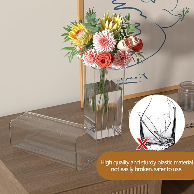 6 Pack 9.25 Inch Tall Flowers Vase, Clear Acrylic Bud Vase for Wedding Decorations, Home Decor, Housewarming Gift