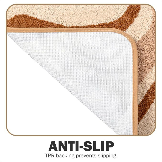 Striped Wavy Bath Mat - Super Absorbent, Soft and Thick, Rubber Backing Non-Slip, Machine Washable Shower Rug, Bath Mat, Bathroom Home Decor Accessories, 20"x31" (50x80cm)