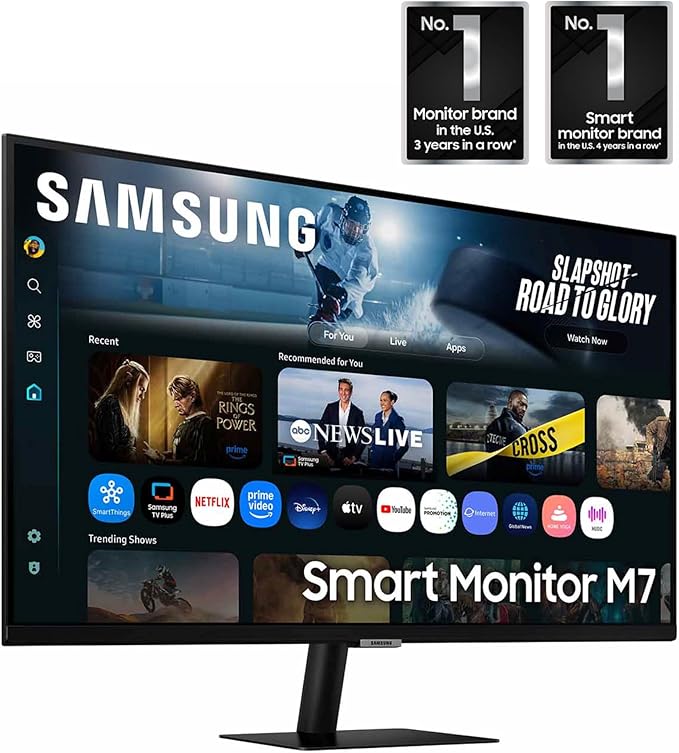 Samsung 32” Smart Monitor M7 (M70F) 4K UHD Display, Samsung Vision AI, Smart TV Apps, Gaming Hub, USB-C, HDMI and USB-A, Black, LS32FM702UNXZA, 2025