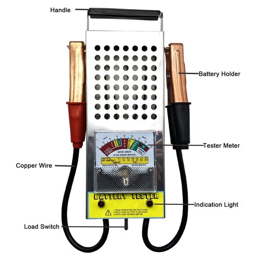 Battery Load Tester - Skiennix 6V/12V Car Battery & Alternator Tester with Voltmeter & Clips