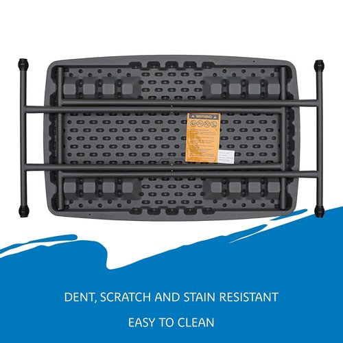 Iceberg Folding Camping Table - Heavy Duty Utility Design with Adjustable Height | Charcoal, 19.5” L x 30” W x 28” H