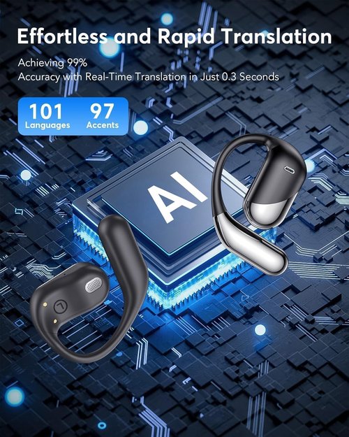 Paekole AI Translation Earbuds - Real-Time Two-Way Translator | 198+ Languages, 3-in-1 for Travel & Learning