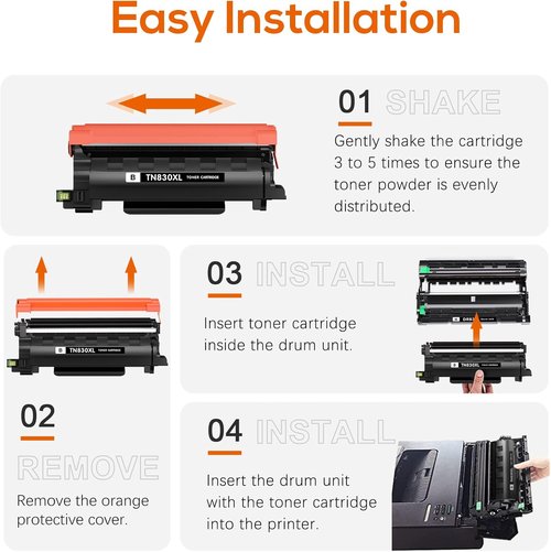 Brother TN830XL Toner Replacement - High-Yield Black Toner for HL & MFC Printers | 2-Pack