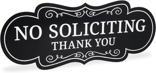 ExcelMark No Soliciting Sign - Premium Quality, Made in the USA | Small 2"x5", Black with White Letters