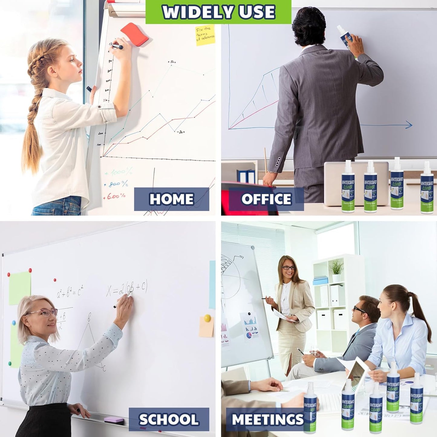 Skiennix Whiteboard Cleaner Spray - 8.5oz Bottle for Stubborn Marks | Effective Dry Erase Solution