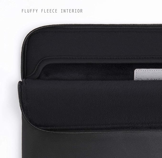 Comfyable Slim Protective Laptop Sleeve 14 Inch Snugly Compatible with MacBook Pro 14-inch M5 M4 M3 M2 M1 Pro/Max 2025, PU Leather Bag Waterproof Cover Notebook Computer Case for Mac, Black