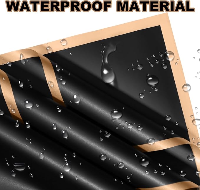 DEWJDFSC 20 Sheets Flower Wrapping Paper,Waterproof Floral Korean Bouquet Wrapping Paper, Florist Supplies, Suitable for Flowers Gift Packaging (Black-3)