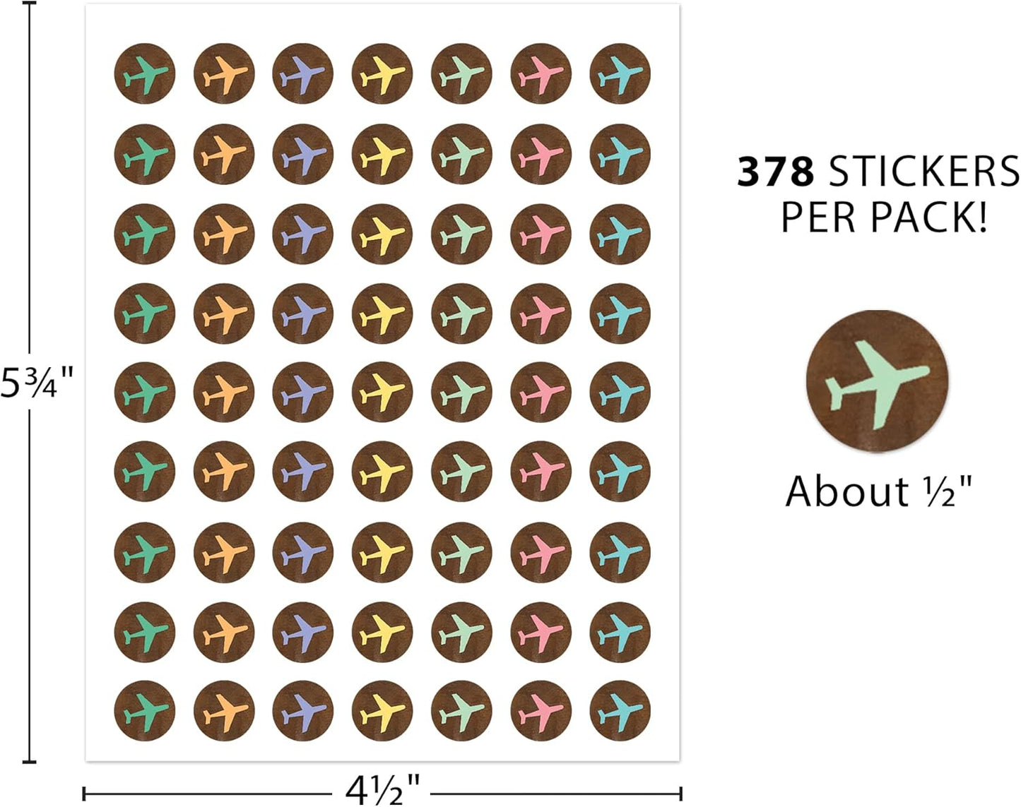 Teacher Created Resources Mini Airplane Stickers - Travel The Map Design | 1" Size, 120 Count