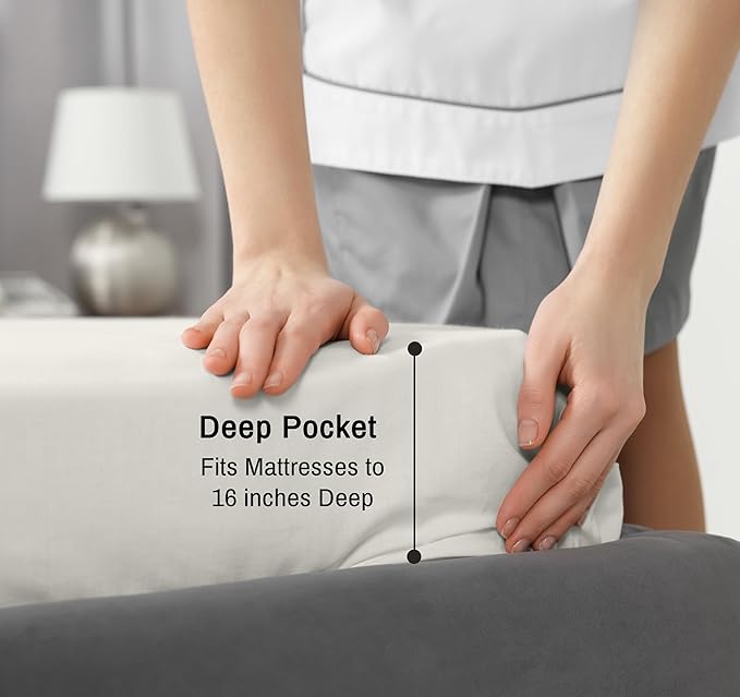 RUVANTI 100% Cotton Twin XL Sheet Sets, 3 Pieces, Soft & Breathable Percale Weave Bedding, Deep Pocket 16", Hotel Standard, Crisp Cool Feel, Durable, Perfect Size Dyed Sheets, Ivory