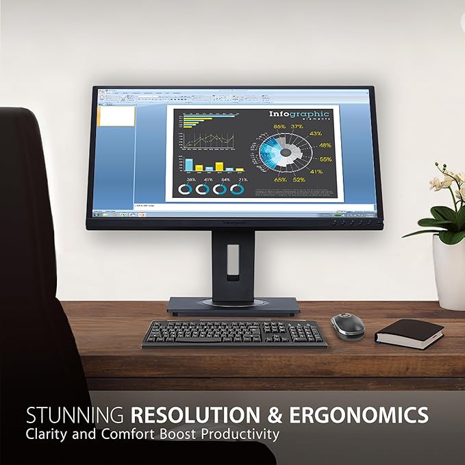 ViewSonic VG2248 22 Inch IPS 1080p Ergonomic Monitor with HDMI DisplayPort USB and 40 Degree Tilt for Home and Office