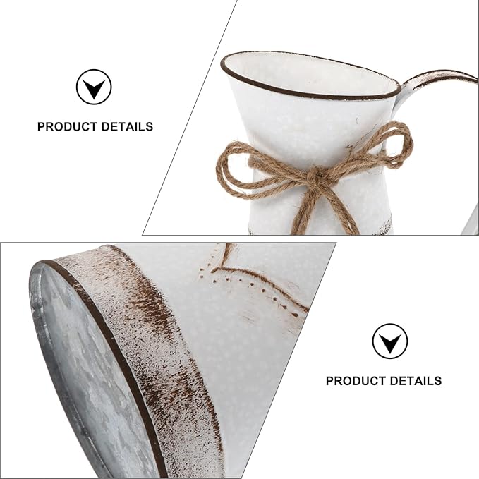 BESTonZON Decorative Metal Iron Flower Vase Tabletop Floral Arrangement Pot for Home Office Boutique Dessert Shop for Fresh Artificial Flowers