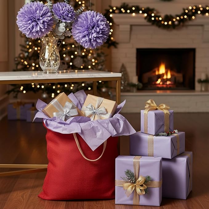 Qilery 500 Sheets Tissue Paper 15 x 20 Inch Acid Free Wrapping Gift Paper Crafts Bulk for Holiday, Birthday, Party Decor, Weddings, Baby Shower(15 x 20 Inch,Classic,Lavender)