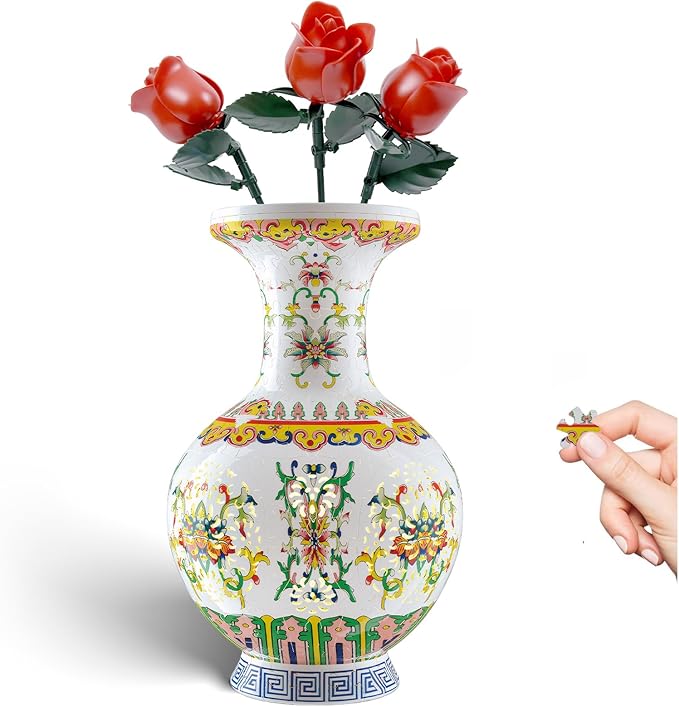 3D Puzzle Vase, 160 Curved Pieces DIY Flower Vase Craft Kit & 3D Puzzles for Adults, Creative Jigsaw Art Project Home Décor Centerpiece, (C-Imperial Palace Pattern)