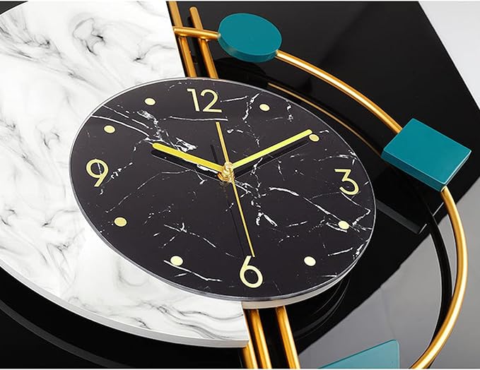 Large Wall Clocks for Living Room, Modern Silent Wall Clocks Operated Non-Ticking, Quartz Clock Metal Glass Decoration for Living Room, Kitchen, Dining Room, Bedroom