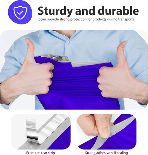 Fuxury Poly Mailers - 500 Pcs Waterproof Shipping Bags 14.5x19 Inch | Strong Adhesive for Small Business