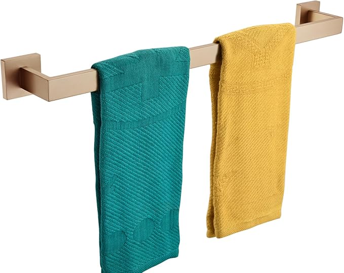 KOKOSIRI 20-Inch Towel Holder for Bathroom Kitchen Towel Bars Wall Mount SUS304 Stainless Steel Towel Rack, Champagne Bronze B4003CPG-L20