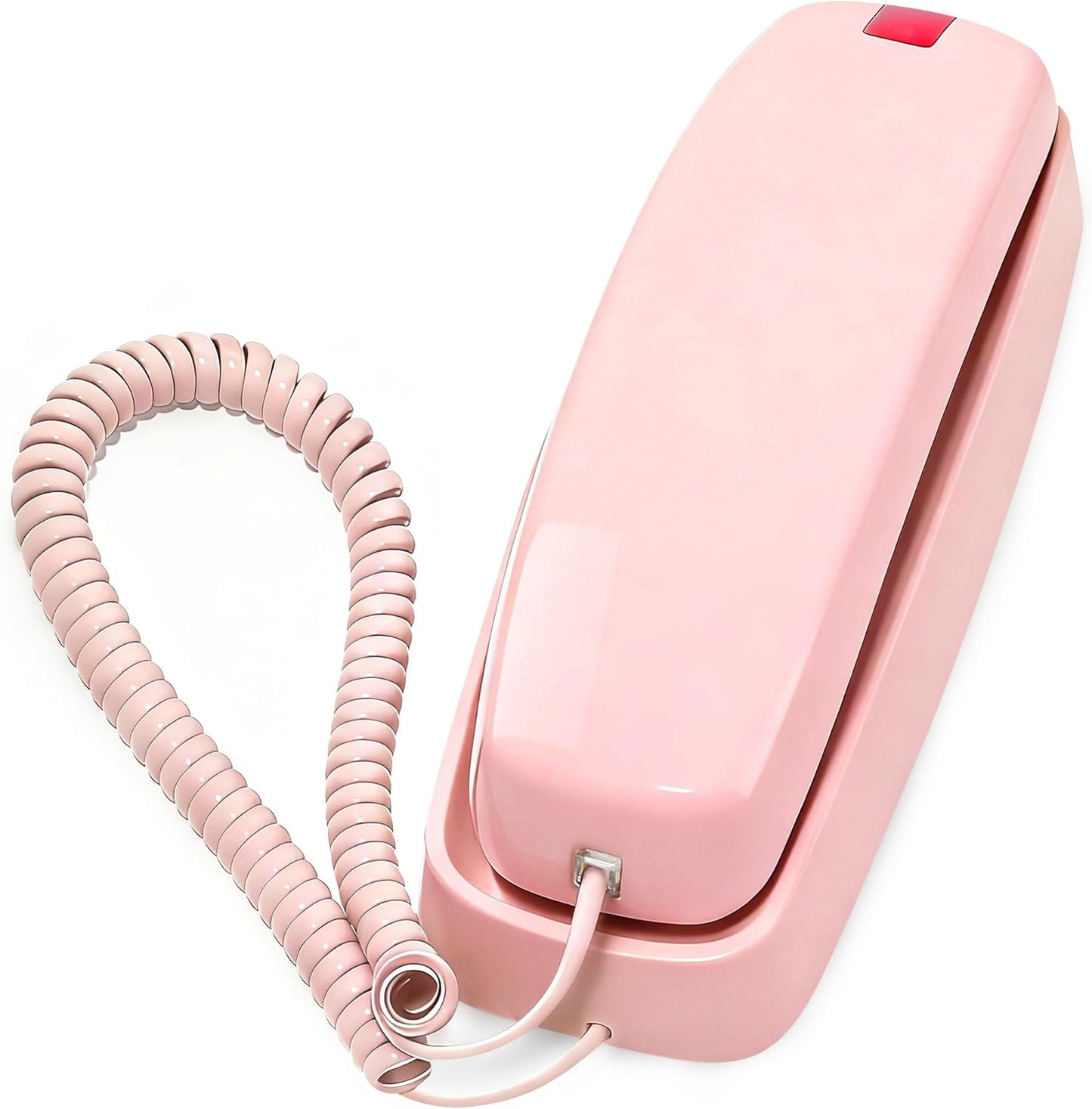 Uvital Corded Landline Phone - Wall-Mount Design with Loud Ringer | Emergency Use, Pink