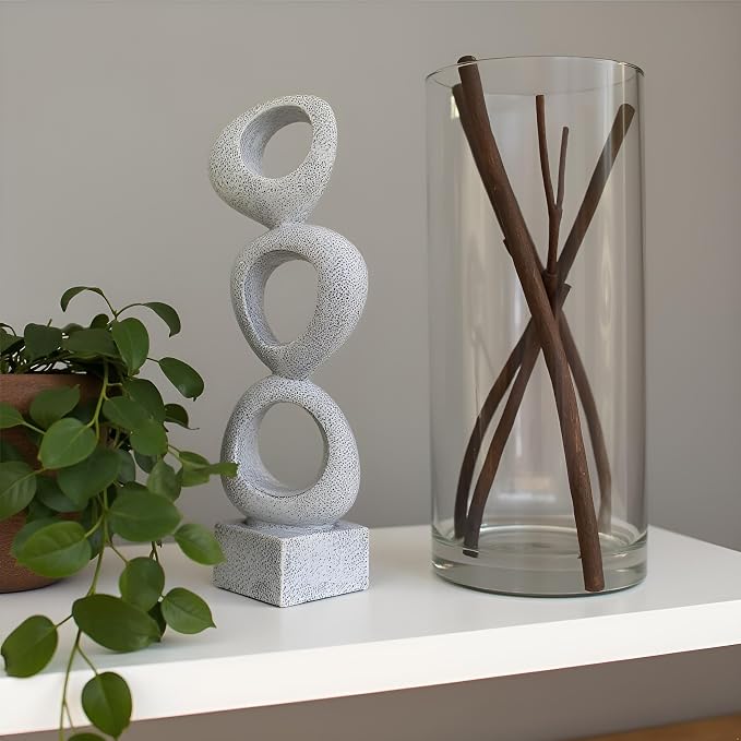 Abstract Modern Ribbon Decorative Sculpture, Knot Sculptures,Home Decor,Coffee Table Statues,Dining Living Room Desk Decor,Shelf Decoration (Marble Color-A)