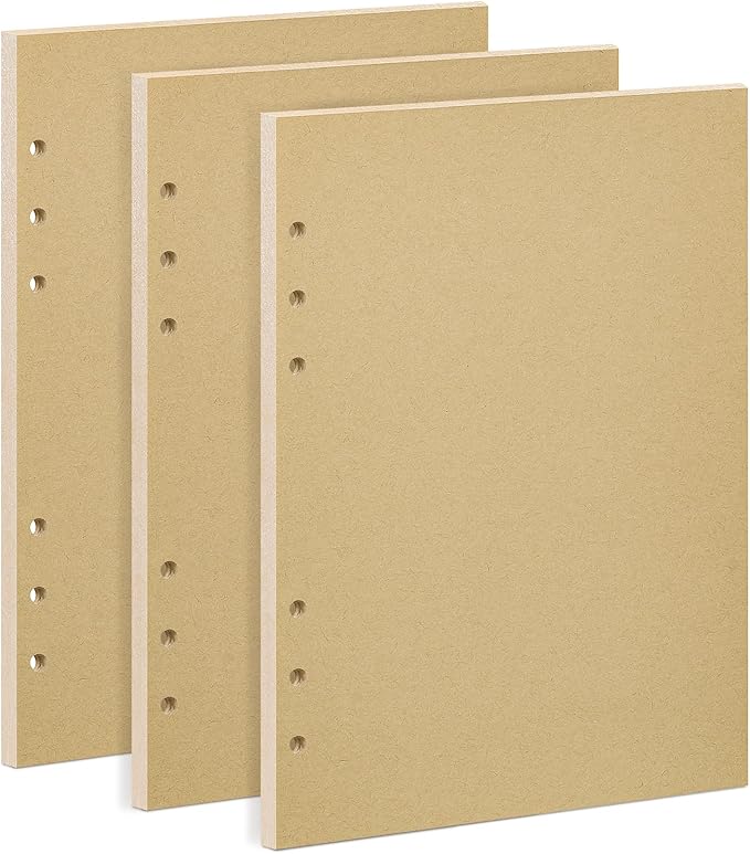 A5 Kraft Loose Leaf Refill Paper, 210x142mm, 135 Sheets Brown Planner Refills, 6-Ring Binder Compatible, 100GSM Insert Papers for Journals, Sketching, Vintage Writing & DIY Crafts