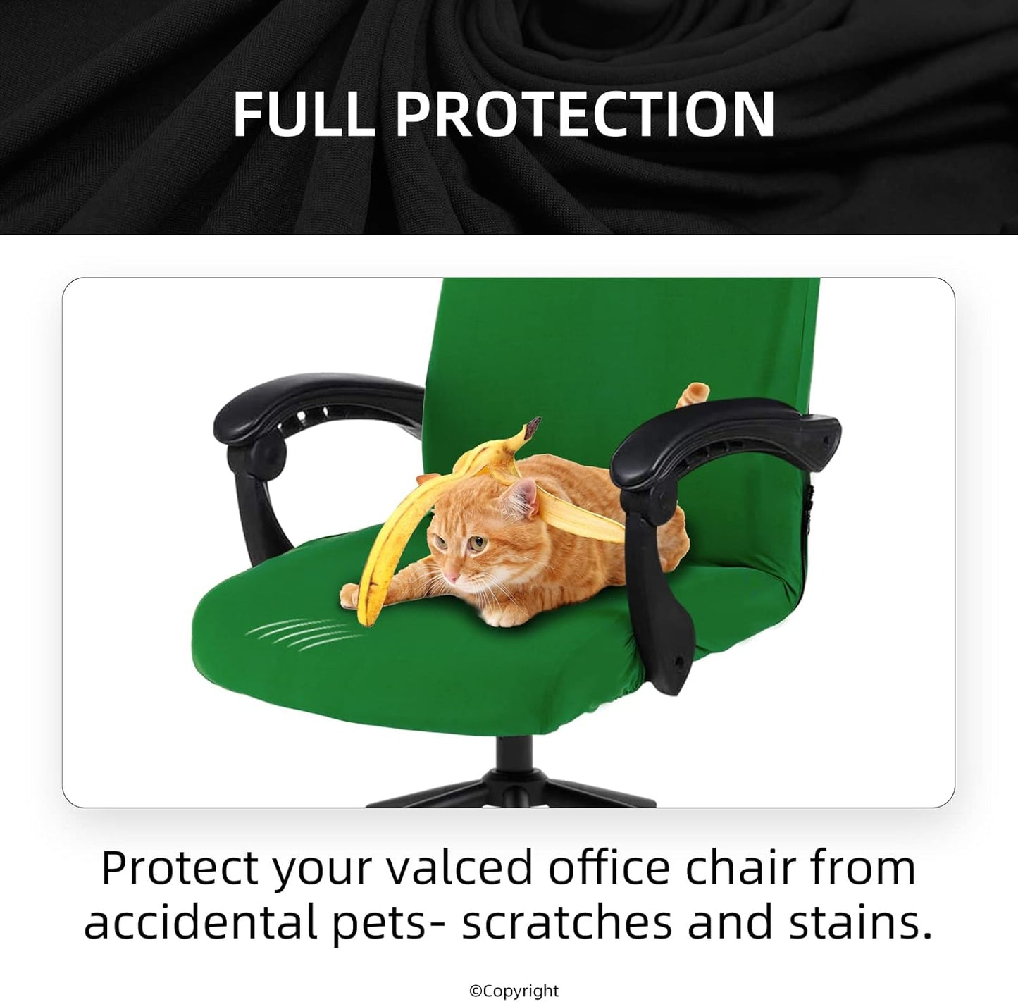 Stretch Chair Cover by Skiennix - Durable Zipper, Washable Spandex - Anti-Dust Protector for Pets - Green